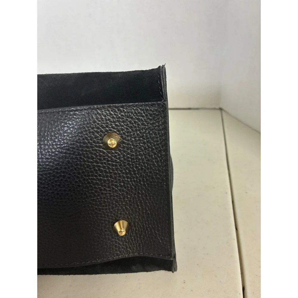 Divina Firenze Black Suede Leather Ginny Satchel Crossbody Bag Made in Italy NEW